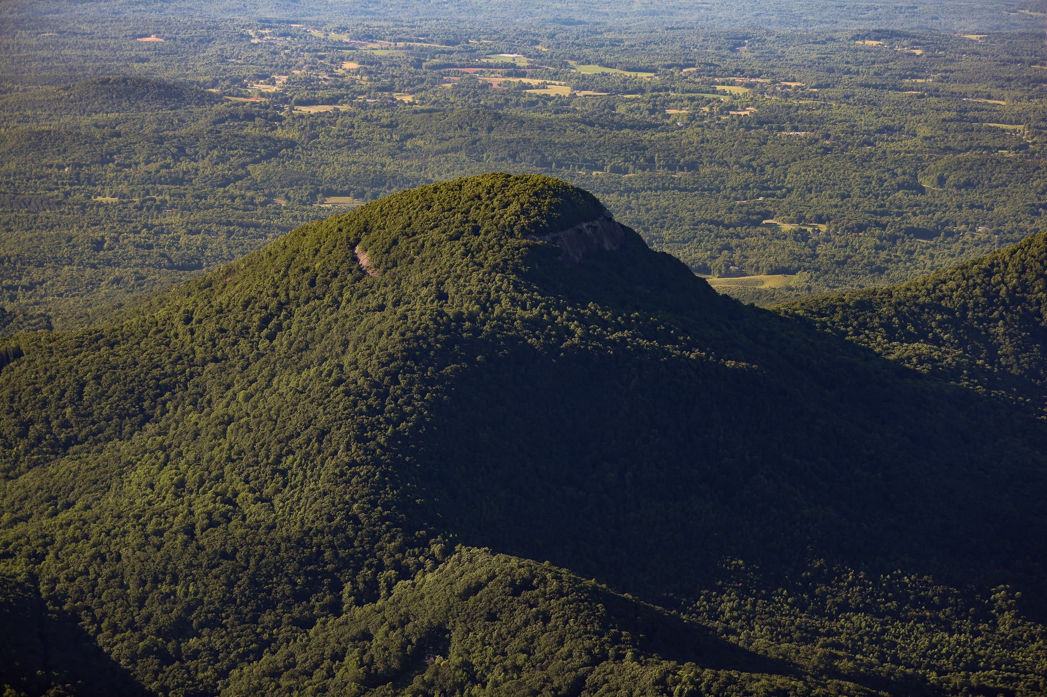 Aerial view of Mt. Yonah and the surrounding North Georgia foothills